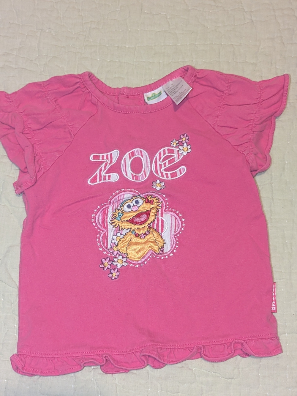 Y2K Girls' Pink Zoe Character Ruffle Sleeve Tee